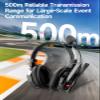 SYNCO XTALK XMAX2 Wireless Intercom Headset System, 2 Person Dual Ear Communication Headsets 500m/1640ft with Noise Reduction for Event TV Documentary Production, Xtalk-Xmax-Wireless-Headset-Intercom view 4