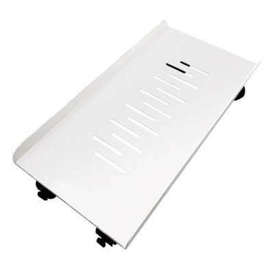 Adjustable Monitor Stand PC Tower Stand, Metal CPU Stand with Rolling Caster Wheels - Heavy Duty Desktop Stand PC Cart PC Tower Floor Stand for Most Gaming PCs Arm Monitor(White,440*220mm)