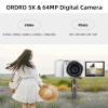 ORDRO 5K Digital Cameras for Photography - 64MP 12X Optical Zoom Travel Content Creator Camera & YouTube Vlogging Camera with Flip Screen, Microphone & Tripod Grip, 64GB Memory Card(White) view 2