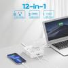 Surge Protector Power Strip 10 ft Cord, Olcorife Ultra Thin Flat Plug Extension Cord, 8 Outlets 4 USB Ports(1 USB C), Flat Plug Outlet Extender, College Dorm Room Essentials, White view 2