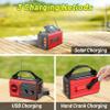 30000mAh Hand Crank Emergency Radio - Solar Portable Weather Radio AM FM NOAA with 3 Mode Flashlight & Reading Lamp, Headphone Jack, Cell Phone Charger, SOS for Emergency, Red view 4
