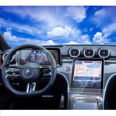 2pcs Matte 2026 2025 Mercedes GLC300 C300 Tempered Glass Screen Protector for 2025 2024 2022 2023 Mercedes Benz GLC300 C300 4matic W206/2023 2024 AMG C43/2024 AMG C63 11.9 Nav. 12.3 Dash AntiGlare