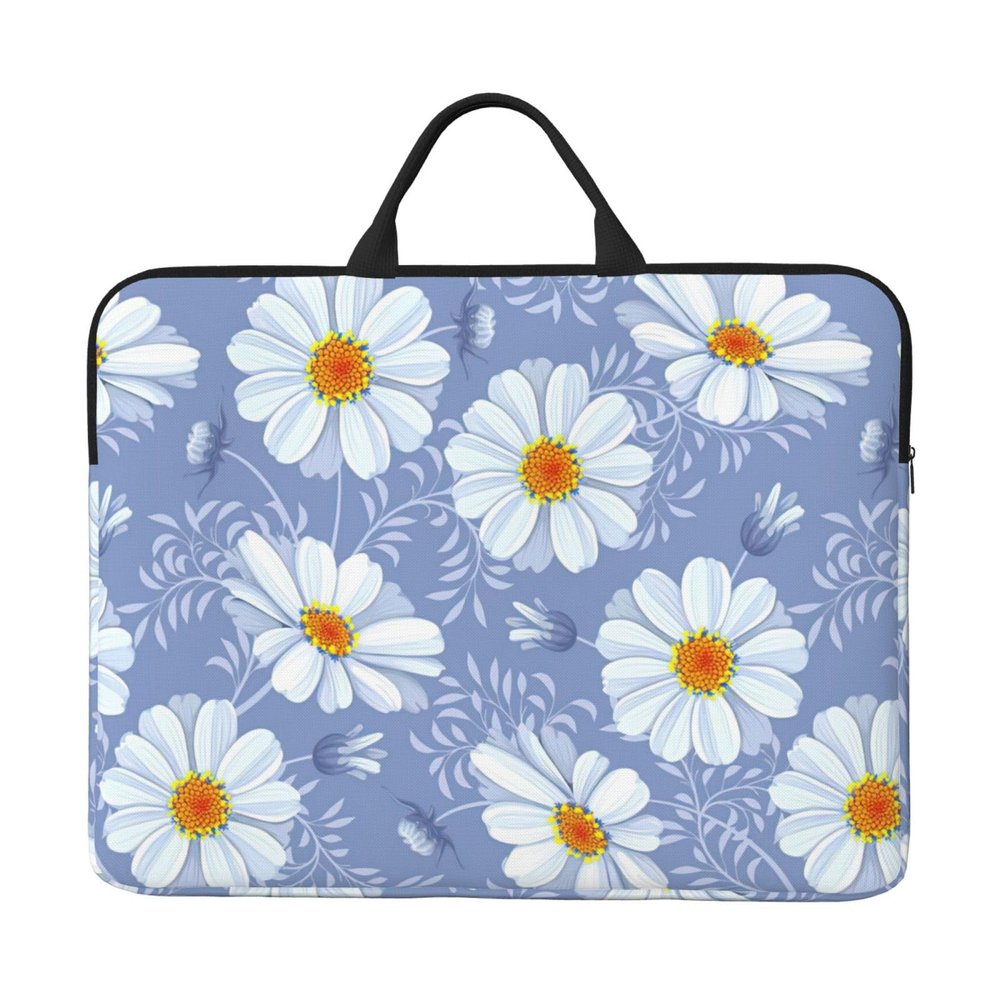 Chrysanthemum Blue Print Laptop Sleeve,Laptop Case With Handle,14 Inch Fashion Laptop Case Bag,Travel Computer Bag