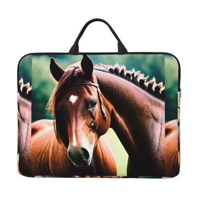 Two Horses Print Laptop Sleeve,Laptop Case With Handle,14 Inch Fashion Laptop Case Bag,Travel Computer Bag