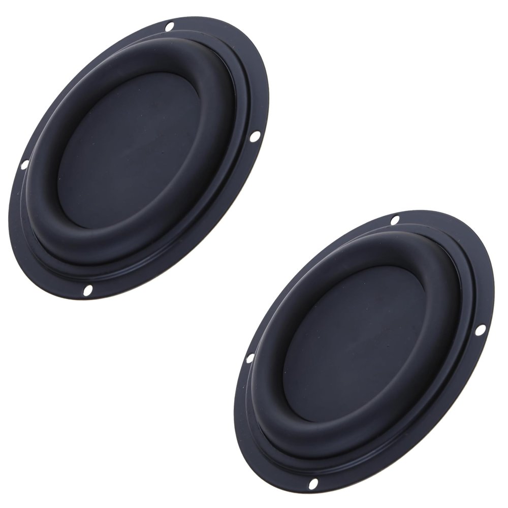 2 Pack 2"/3"/4" 52mm 78mm 105mm Woofer Vibrating Membrane Iron Rubber Vibration Diaphragm Plate Replacement Passive Radiator Film Bass Speaker Subwoofer Loudspeaker Audio Repair (2pcs/4inch(round))