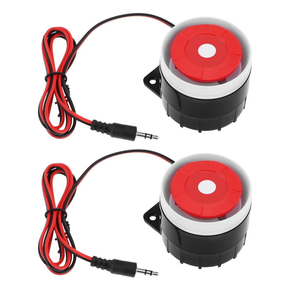 The Lord of the Tools 2pcs DC 12V 120DB Indoor Siren Wired Mini Siren Horn Siren with 3.5mm Jack Connector Compatible with GSM Alarm Home Safe Alarm