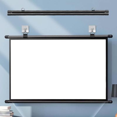 4:3/16:9 HD Manual Projector Screen, Portable Pull Down Projector Screen, 4K HD Ceiling Wall Mount White Portable Projection Screen For Home Theater Cinema Office Movie TV Game,30" , 40" , 50" , 60" ,