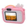 BTSEURY Digital Video Camera, Dual Lens 1080P Digital Camera, Auto Focus Compact Small Camera Play Music Games with Various Filters Cartoon Photo Frames Shockproof (Pink) view 3