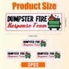 3pcs Dumpster Fire Response Team Stickers, 3x1in Dumpster Fire Decal Waterproof Funny Dumpster Fire Meme Sticker for Laptop Water Bottle Tumbler Hard Hat view 2