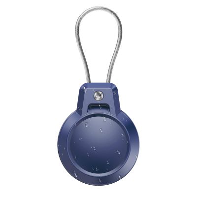 AirTag Holder - Waterproof AirTag Keychain Holder for Apple AirTag, 360 Secure AirTag Case with Metal Cable, AirTag Accessories, Airtag Holder for Luggage, Backpack, Key, Pet, Blue.