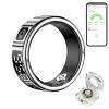 Sqrutri Smart Ring with LED Display for Women, IP68 Waterproof Smart Rings for Men, Sleep, Blood Oxygen, Heart Rate, Steps Smart Ring Health Trackers. (Silver, 11) view 1