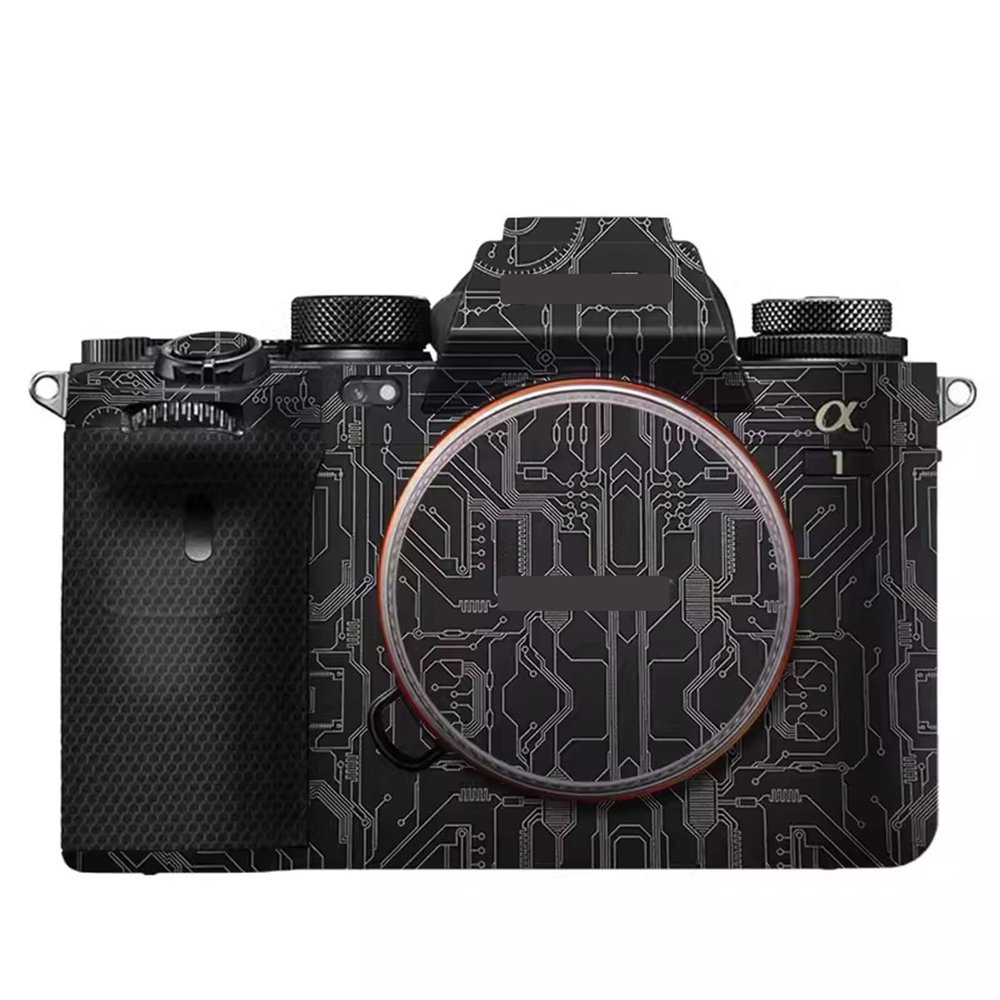 Anti-Scratch Camera Cover Skin Sticker for Sony A1 Camera Protector Film Skin Decals(Circuit Titanium)