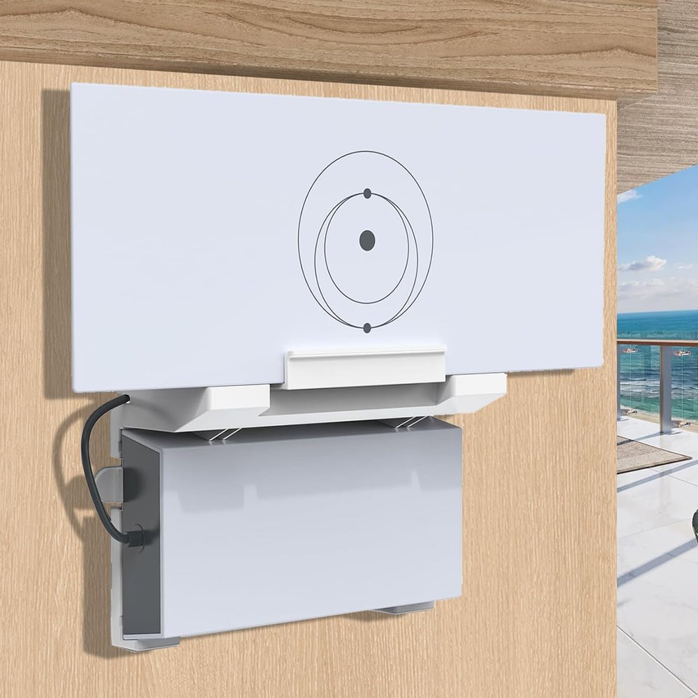 DSXsm Starlink Gen 3 Mount Accessories,Starlink V3 Router Wall Mount with Starlink Power Supply Mounting Kit,Starlink Wall Holder for Gen 3 High Performance WiFi Router. White.
