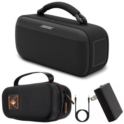 Bose SoundLink Max Bluetooth Speaker + Hard Shell Travel Case and USB Plug and AUX Cable