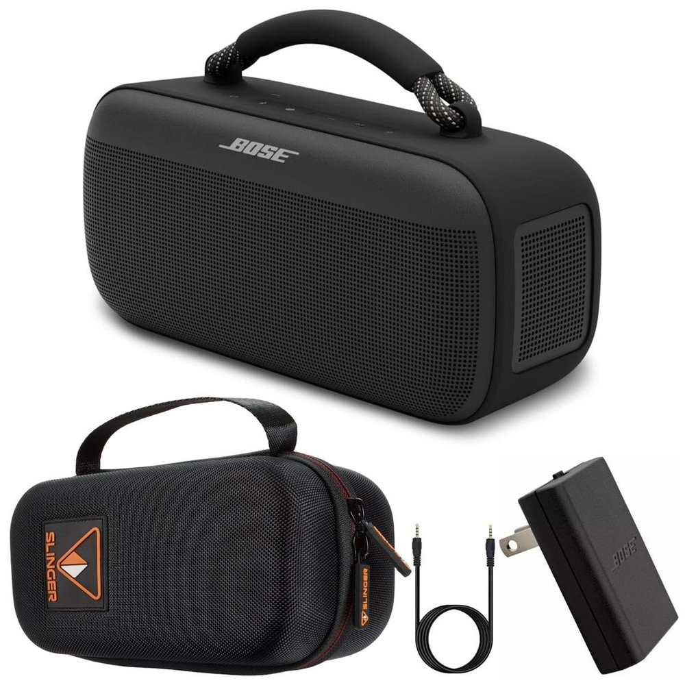 Bose SoundLink Max Bluetooth Speaker + Hard Shell Travel Case and USB Plug and AUX Cable