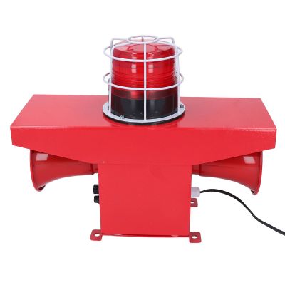 Alarm Siren Industrial Sound Light Alarm 120DB Volume Control IP67 3 Sounds (US Plug)