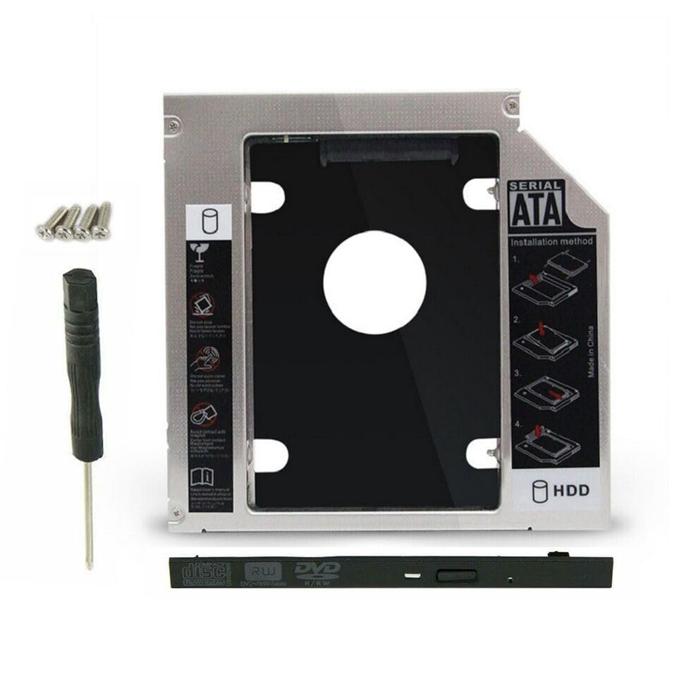 9.5mm Universal SATA 2nd HDD SSD Hard Drive Caddy For CD/DVD-ROM Optical Bay
