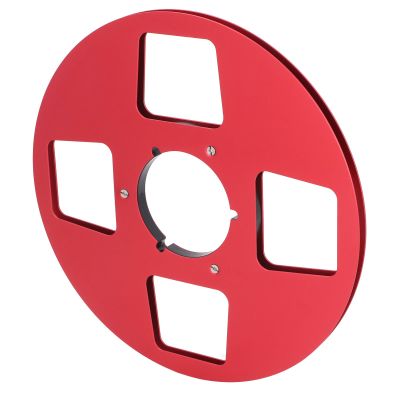 Open Reel Sound Tape Reel, 1/4 10.5 Inch Empty Tape Reel 4 Hole Aluminum Alloy Stainless Steel Screws for Reel to Reel Tape Player (Red)