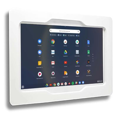 TABcare Anti-Theft Security Acrylic VESA Case for Lenovo Chromebook Duet Gen 9 Tablet with Wall Mount Kit & 90-Degree Charge Cable (White)