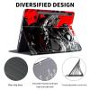 ACWDMKH Case for Samsung Galaxy Tab S7 FE 2021 / S8 Plus 2022 / S7 Plus 2020 12.4 Inch,PU Leather Cute Slim Folio Adjustable Stand Smart Cover with Auto Wake/Sleep,Red Black Soldier view 2