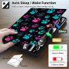 ACWDMKH Case for Samsung Galaxy Tab S7 FE 2021 / S8 Plus 2022 / S7 Plus 2020 12.4 Inch,PU Leather Cute Slim Folio Adjustable Stand Smart Cover with Auto Wake/Sleep,Green Pink Footprint view 4