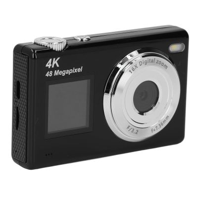 4K Digital Camera for Photography, 16X Digital Zoom Video Camcorder Autofocus with Dual Screen, Portable 48MP Camera Anti Shake with Beauty Filters for Travel (Black)