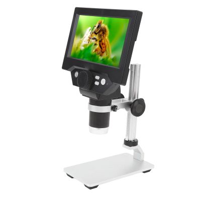 1000x Digital Microscope with 5.5in LCD Display, Aluminum Alloy Stand, 1080P HD Resolution, USB Power, 16 Language System, Biological Microscope Kit, QC Inspection, PC View, 8
