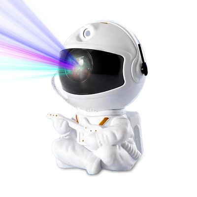Galaxy Star Astronaut Projector LED Night Light Starry Sky Projector Lamp for Bedroom Decor for Children and Teen Rooms, White Star (White Guitar)