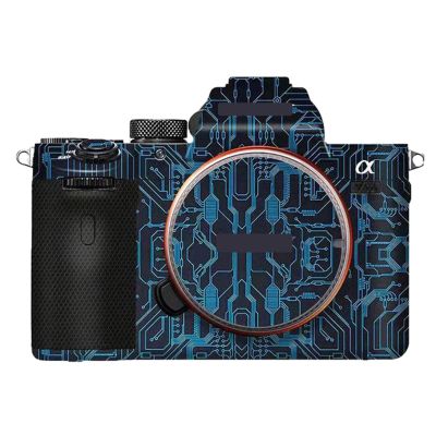 Anti-Scratch Camera Skin Wrap Sticker Coat Vinly Protective Film Body Protector Decals Cover for Sony A7II A7RII A7SII A7M2(Circuit Blue)