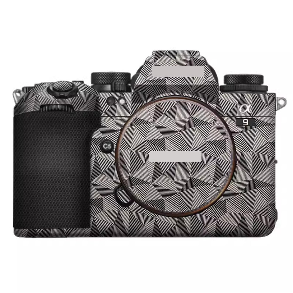 A9 III Anti-Scratch Camera Sticker Coat Wrap Protective Film Body Protector Skin Cover for Sony Alpha 9 III ILCE-9M3 9III A9M3(Triangle Titanium)