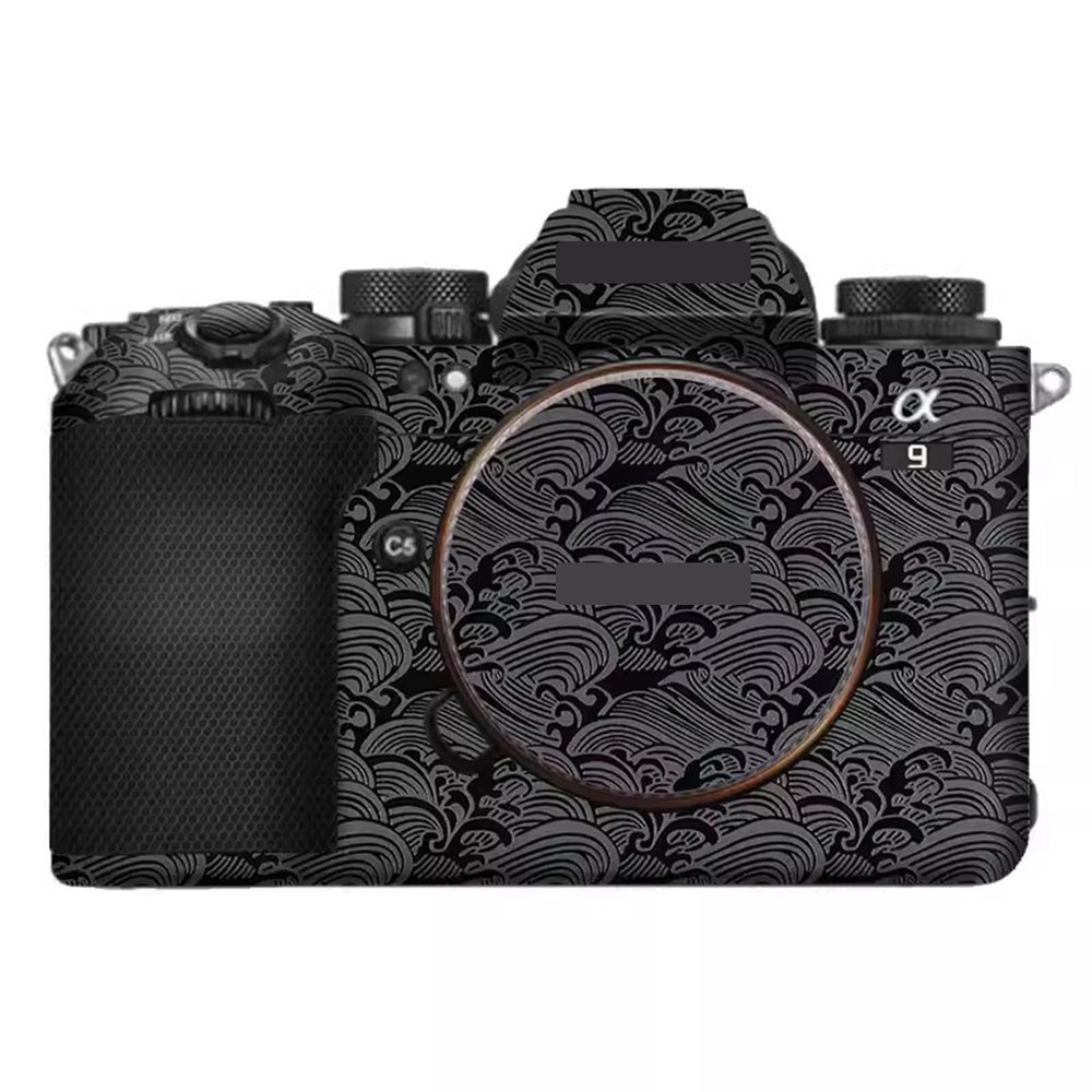 A9 III Anti-Scratch Camera Sticker Coat Wrap Protective Film Body Protector Skin Cover for Sony Alpha 9 III ILCE-9M3 9III A9M3(Wave Black)