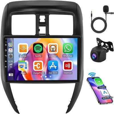 10" Android 13 Car Stereo Upgrade for Nissan Versa Sedan 2015 2016 2017 2018 2019 Radio Replacement with Wireless Carplay Android Auto Double Din Touch Screen Car Audio GPS Navi Bluetooth FM/RDS WiFi