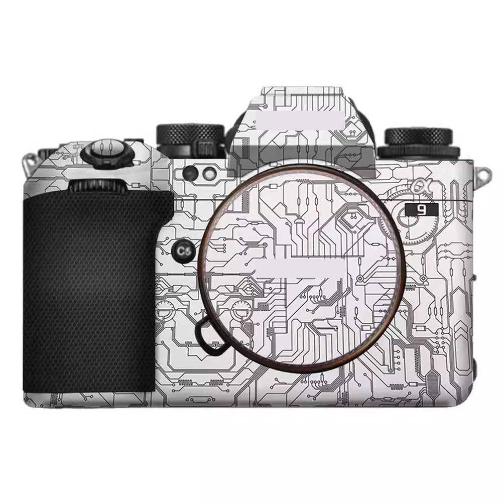 A9 III Anti-Scratch Camera Sticker Coat Wrap Protective Film Body Protector Skin Cover for Sony Alpha 9 III ILCE-9M3 9III A9M3(Circuit White)