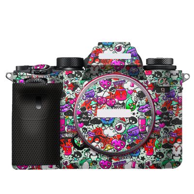 Camera Body Sticker Protective Skin Film Kit Skin Accessories Vinyl Wrap Decals for Sony A9 II ILCE-9M2 Alpha 9 II A9M2 A9II(Graffiti Red)