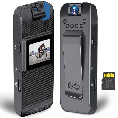 GXSSTO Body Camera Mini Camcorder 1080P FHD Sports Cam with Audio and Video Recording, Rotating Lens Night Vision Motion Detection Portable Pocket Cameras for Vlogging Police Outdoor