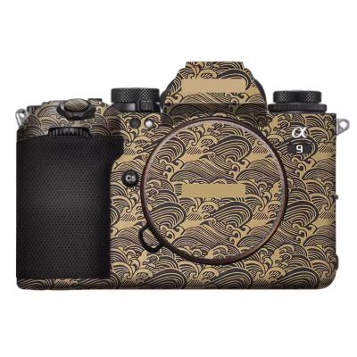 A9 III Anti-Scratch Camera Sticker Coat Wrap Protective Film Body Protector Skin Cover for Sony Alpha 9 III ILCE-9M3 9III A9M3(Wave Gold)