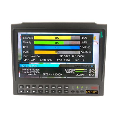 VGVGV Satellite Signal Finder Meter, KPT-718ST DVB-S2 DVB-T2 DVB-C Satellite Finder Meter HD Satellite TV Receiver Spectrum Analysis Better Ws-6916 6906 6933 for Adjusting Sat Dish(KPT-718ST NO AHD)
