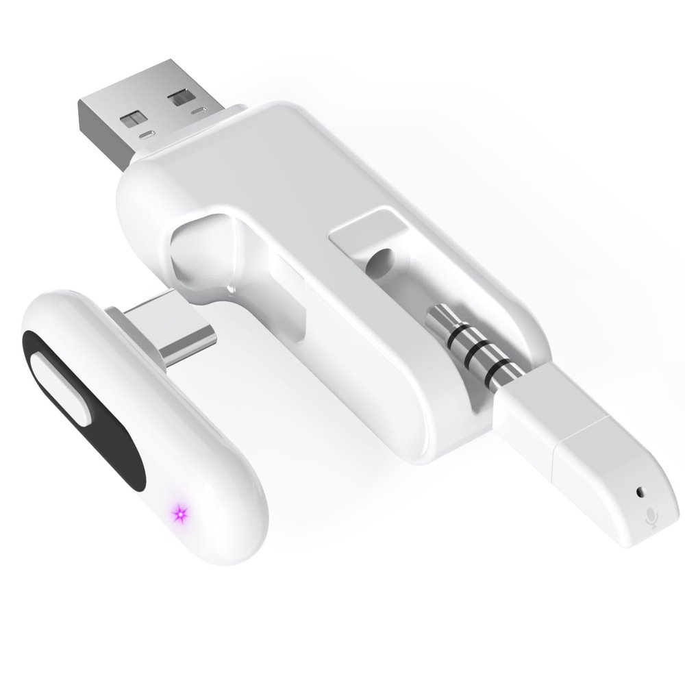 YOCOWOCO USB-C Bluetooth Adapter for PS5, 2-in-1 USB-A Bluetooth Audio Adapter for PS4 with aptX-Adaptive & Low Latency, Wireless Audio Transmitter to Connect Bluetooth Headphones & Earbuds