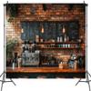 10X10ft Coffee Shop Party Backdrop Photography Background, Central Perk Pub Cafe Ice Cream Bread Cake Smash Birthday Party Backdrops Photo Booth Prop Decorations Wall Decor Tablecloth view 2