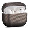 Haobobro Leather Case - for AirPods Pro 2 Case Cover - Selected Skin-friendly Leather, Carbon Fibre Texture, Handmade Drop Protective Hard Cover for AirPods Pro 2nd Generation Earbuds, Desert Titanium view 1