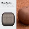 Haobobro Leather Case - for AirPods Pro 2 Case Cover - Selected Skin-friendly Leather, Carbon Fibre Texture, Handmade Drop Protective Hard Cover for AirPods Pro 2nd Generation Earbuds, Desert Titanium view 2