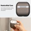 Haobobro Leather Case - for AirPods Pro 2 Case Cover - Selected Skin-friendly Leather, Carbon Fibre Texture, Handmade Drop Protective Hard Cover for AirPods Pro 2nd Generation Earbuds, Desert Titanium view 3