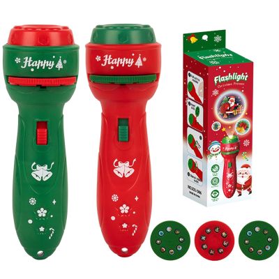 Tanxier Christmas Flashlights for Kids,Cartoon Kids Projector Flashlight,24 Patterns Handheld Flashlight Projector,Christmas Slide Torch Toy for Stocking Stuffer