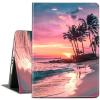 ACWDMKH Case for Samsung Galaxy Tab S10 Plus/ S9 FE Plus/ S9 Plus 5G Tablet 12.4'' Case,PU Leather Slim Folio Adjustable Stand Cover Auto Wake/Sleep,Pink Beach Sunset view 1
