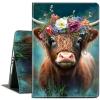 ACWDMKH Case for Samsung Galaxy Tab S10 Plus/ S9 FE Plus/ S9 Plus 5G Tablet 12.4'' Case,PU Leather Slim Folio Adjustable Stand Cover Auto Wake/Sleep,Cute Highland Cow view 1