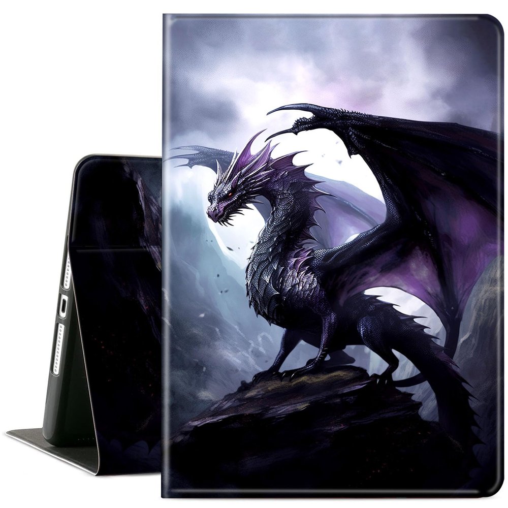 ACWDMKH Case for Samsung Galaxy Tab S10 Plus/ S9 FE Plus/ S9 Plus 5G Tablet 12.4'' Case,PU Leather Slim Folio Adjustable Stand Cover Auto Wake/Sleep,Cool Purple Dragon