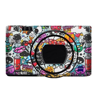 Anti-Scratch Camera Cover Skin Sticker for Sony RX100VI RX100VII Camera Protector Film Skin Decals RX100M6 RX100M7(Graffiti White)
