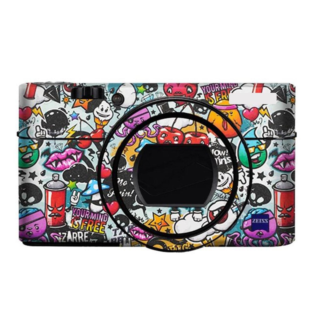 Anti-Scratch Camera Cover Skin Sticker for Sony RX100VI RX100VII Camera Protector Film Skin Decals RX100M6 RX100M7(Graffiti White)