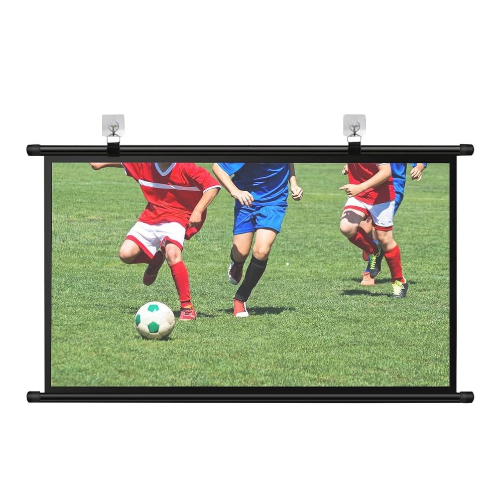 HJXGQJM 4:3/16:9 HD Manual Projector Screen, Portable Pull Down Projector Screen, 4K HD Wall Mount White Portable Projection Screen for Home Theater Cinema Office Movie TV Game(4:3,40")