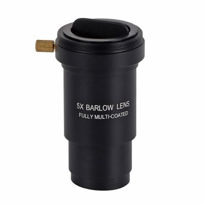 1.25 5X Barlow Lens M42 Thread for Telescopes Eyepiece Telescope Lens Black Anodized Aluminum Alloy